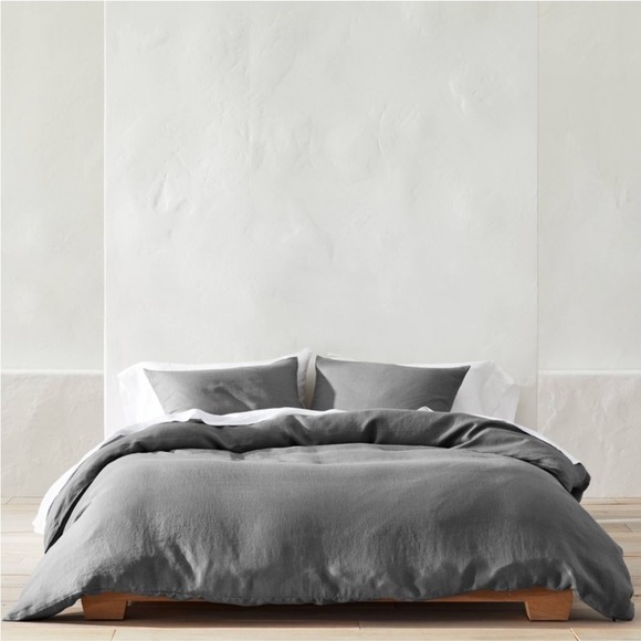 Full/Queen Hemp Duvet & Sham Set Dark Gray - Casaluna - Picture 3 of 6